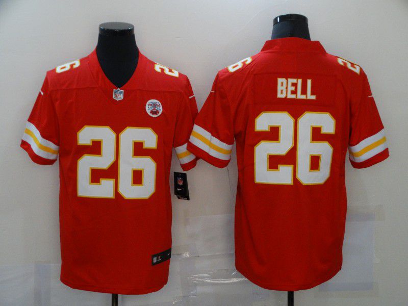 Men Kansas City Chiefs 26 Bell Red Nike Vapor Untouchable Limited 2020 NFL Nike Jerseys